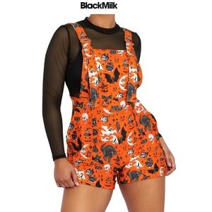 BlackMilk Trick Or Treat Pumpkin Short Overalls